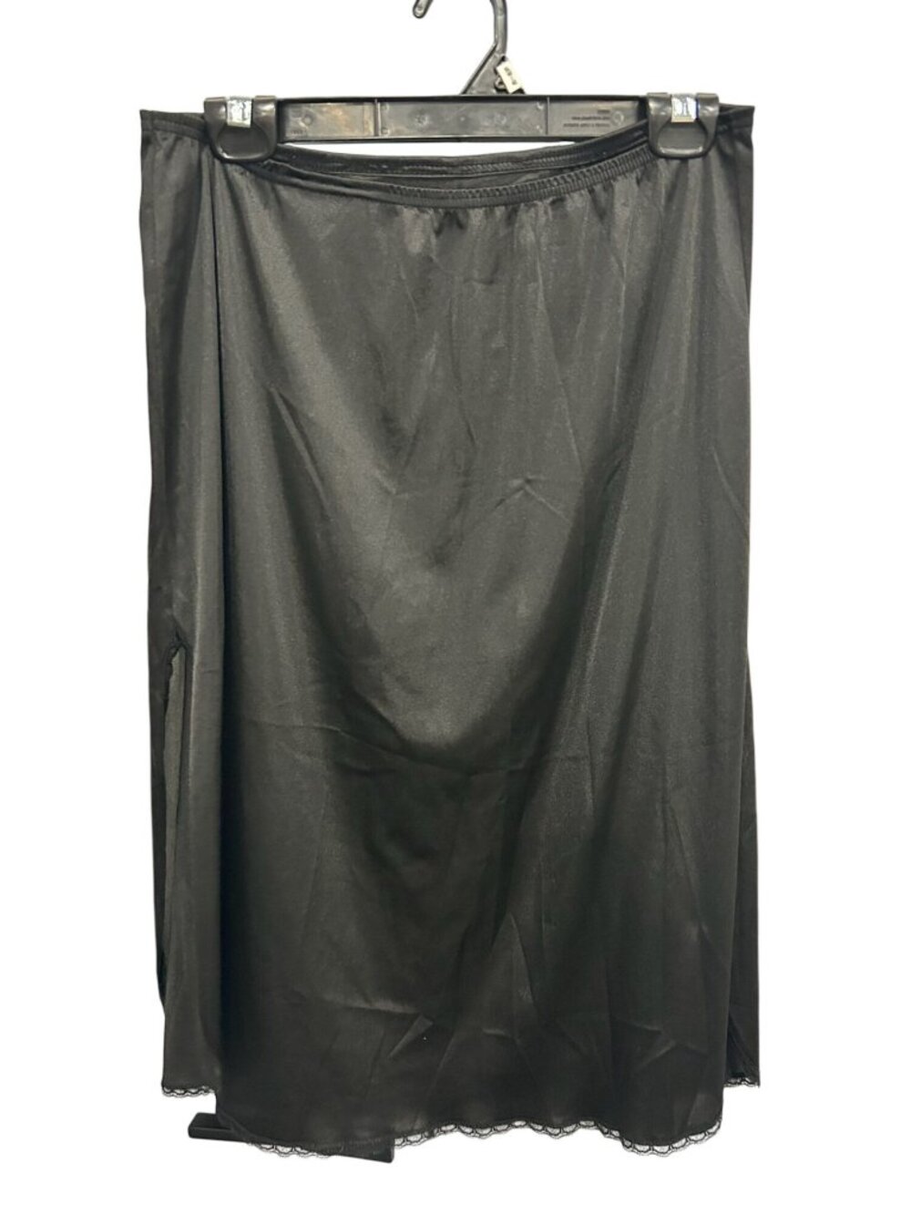 JCPenney Medium Black Nylon Half Slip Skirt Lace Hem Vintage Romanticcore